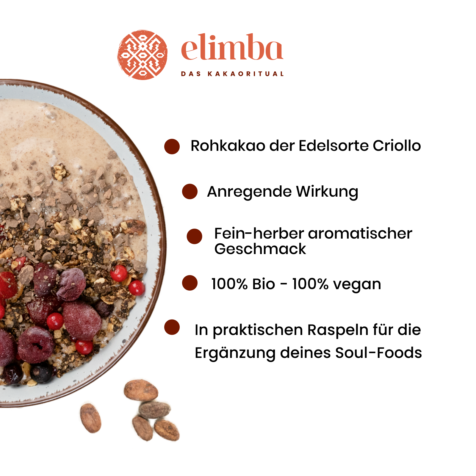 Elimba BIO Rohkakao Topping Verpackungseinheit