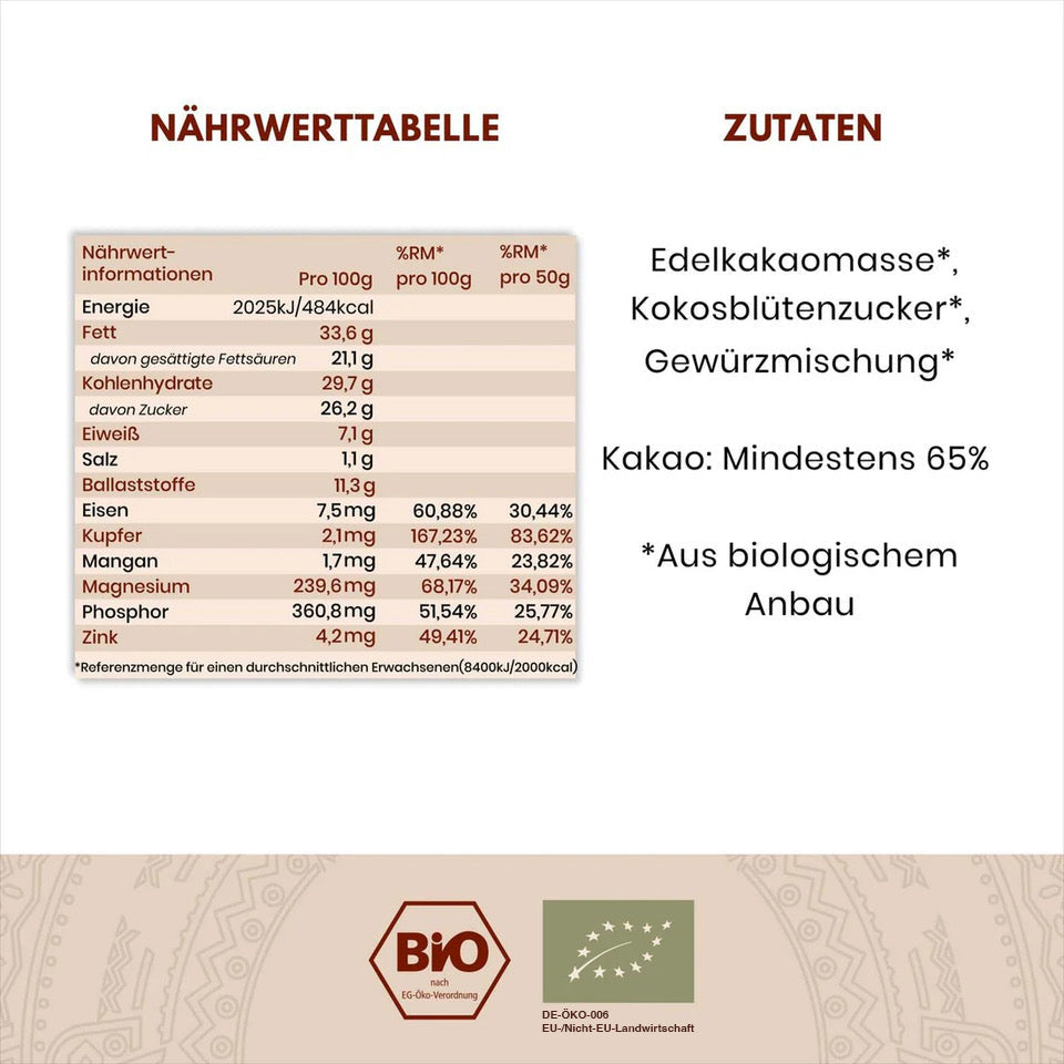 AlorVanilla Granulat geöffnet, Textur und Farbe der Kakaobröseln sichtbar