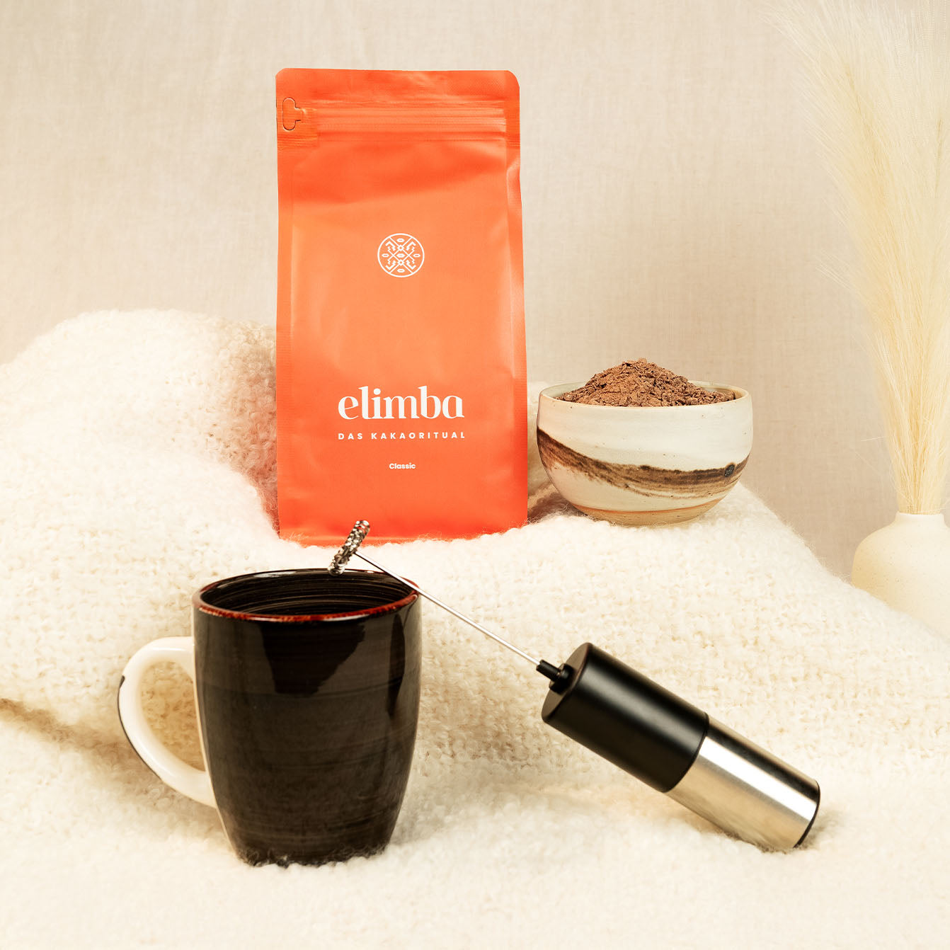Geschenkbox: Classic Granulat + Aufschäumer + Keramik Tasse